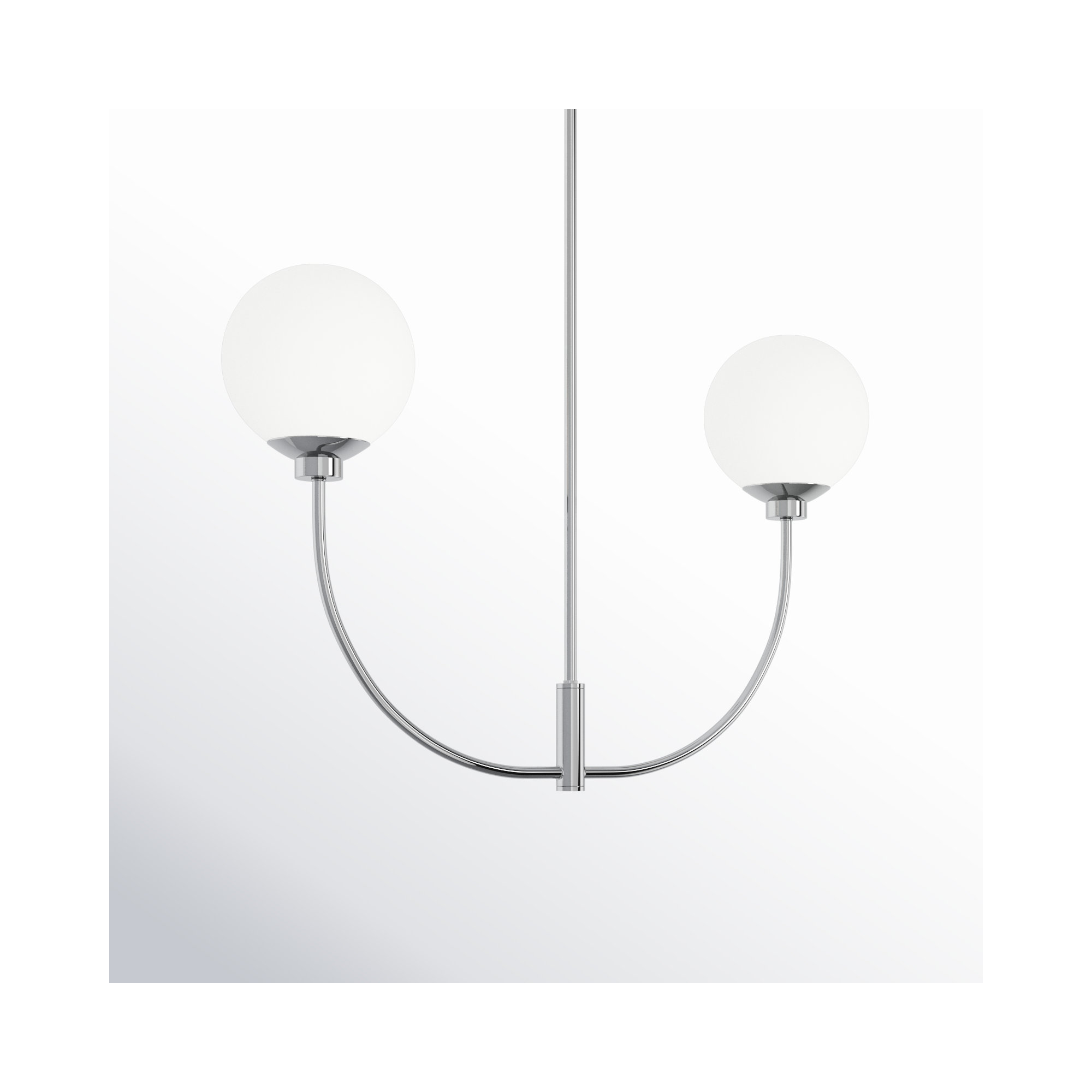 Kyle 2 - Light Metal Chandelier, Chrome, 19" H x 30" W x 7" D