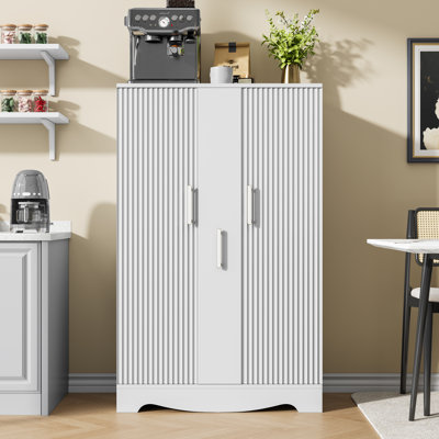 47.4" Wide Kitchen Pantry Cabinet With 3 - Layer Adjustable Shelves, Pull - Out Door & Anti, Rustproof Metal & Premium Mdf, Ample Storage For Kitchen/home Organization