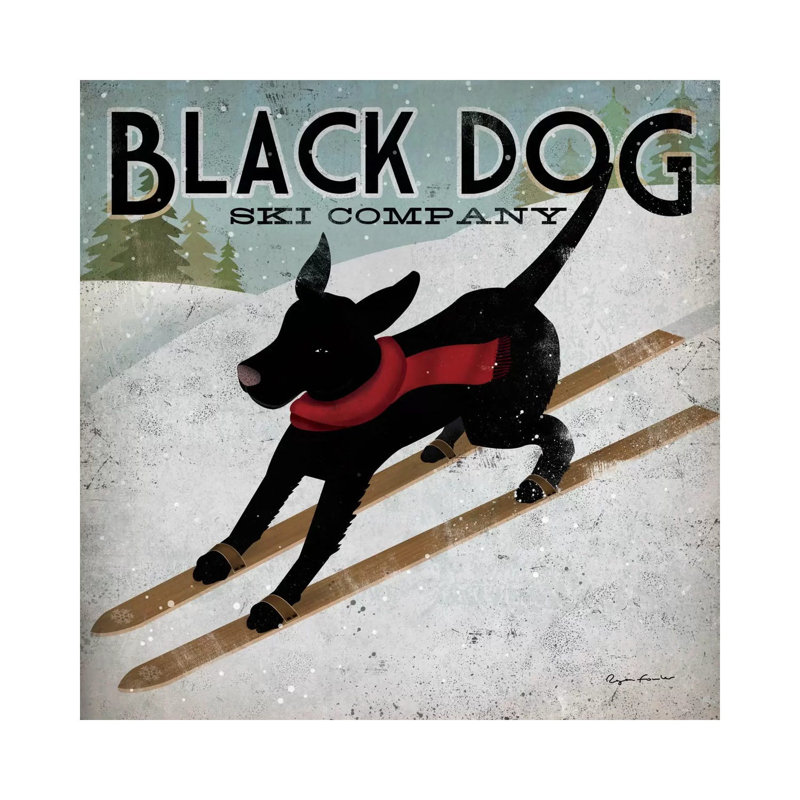 Black Dog Ski Co. II by Ryan Fowler - Gallery-Wrapped Canvas Giclée on Canvas, Wrapped Canvas, 30.48 cm H x 30.48 cm W