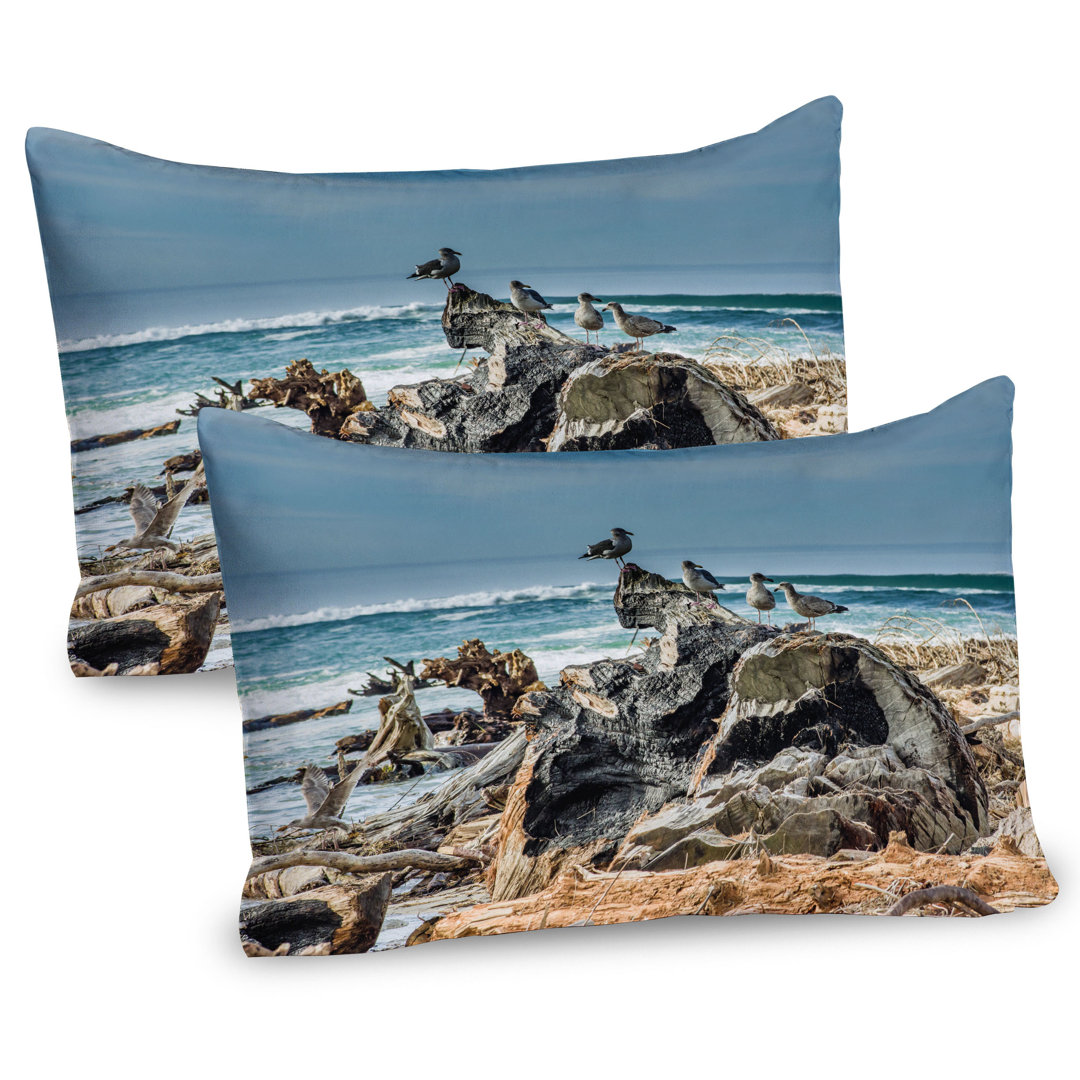 Kissenbezug Packung mit 2, Schwemmholz Shore Seagull, Blau