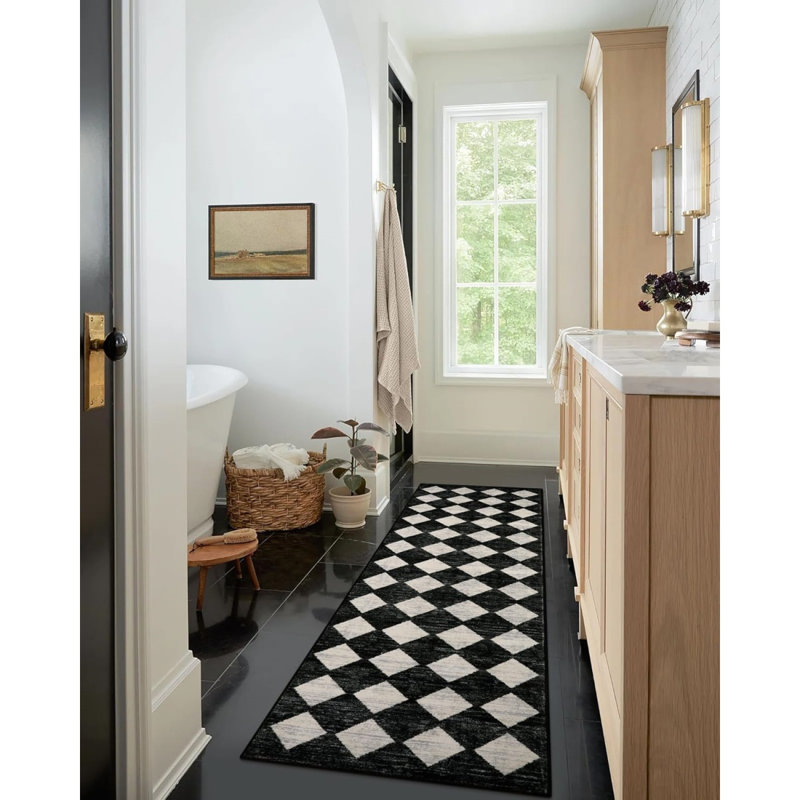 Geometric Machine Tufted 61cm X 244cm Area Rug