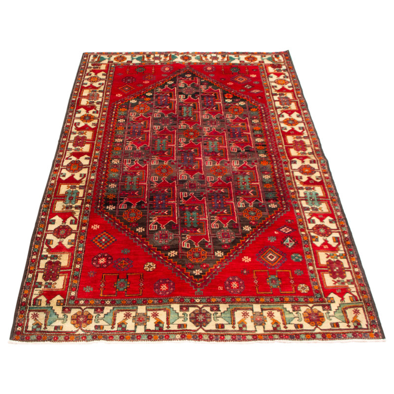 Tapis rouge foncé Croci Anatolian 5 pi 3 po x 9 pi 8 po