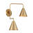 Emilyne 2-Light Adjustable Wall Sconce in Brass-1102416269