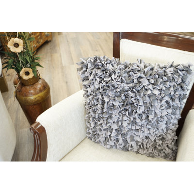 Cotton Blend Reversible Throw Pillow