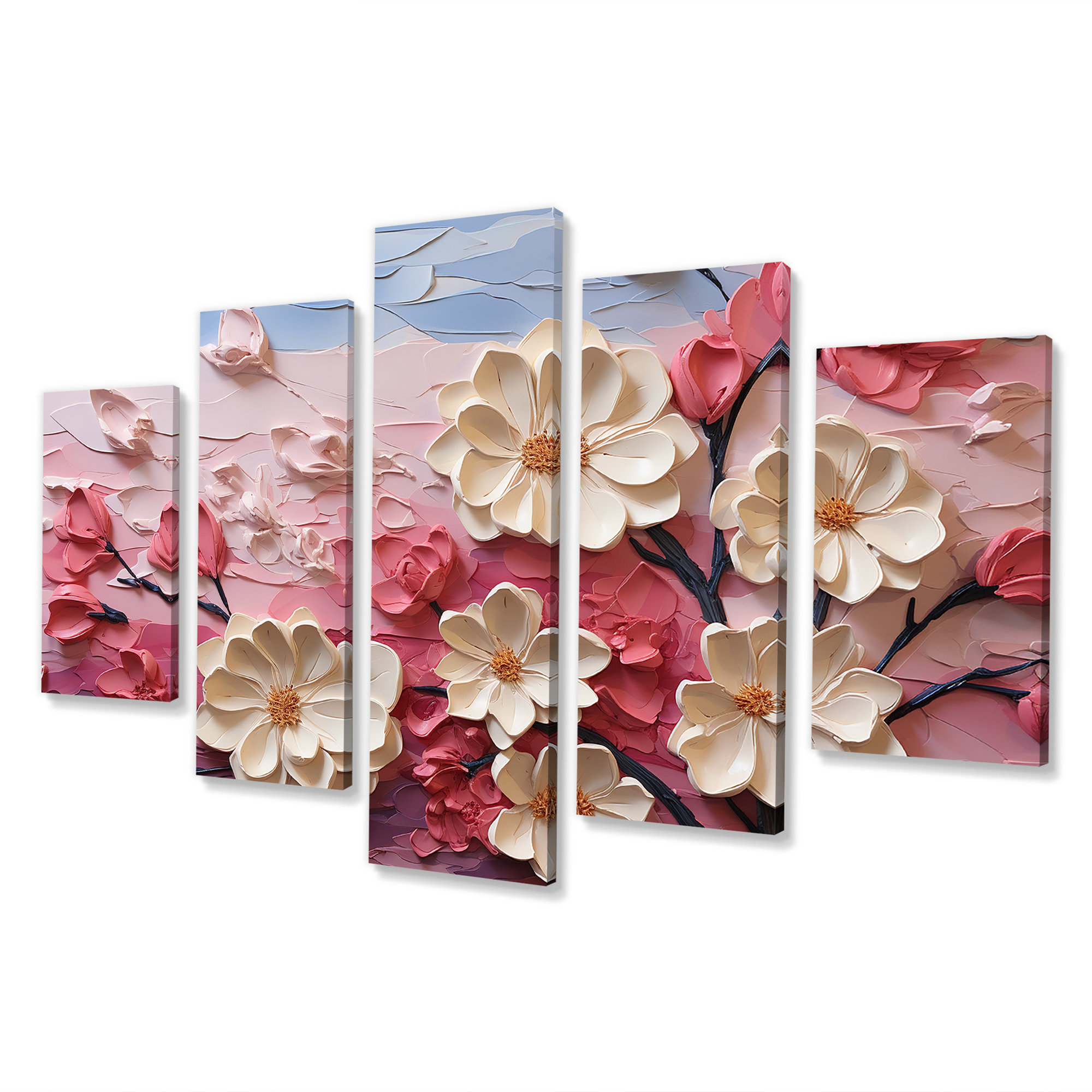 Lark Manor™ Pink And White Orchid Branches Tree III - Abstract Floral ...