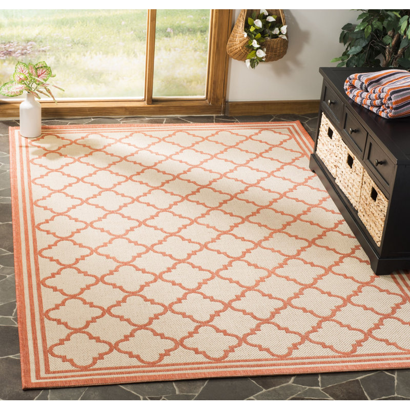 Ferrill Linden 100 Performance Geometric Indoor/Outdoor Area Rug, Rectangle 4' x 6'