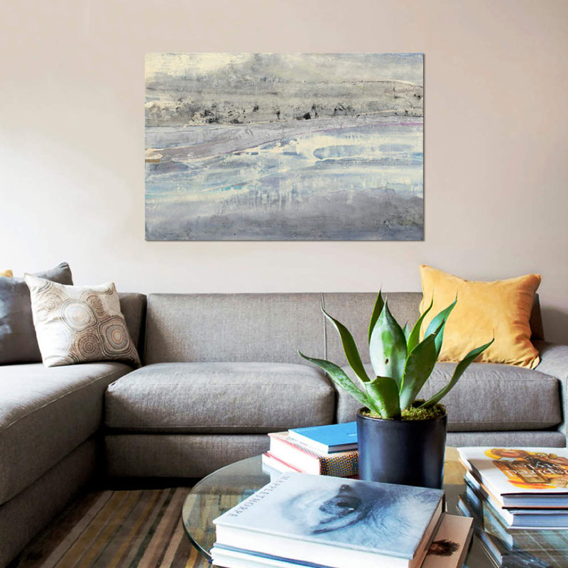 " Silver Horizon ", 8" H x 12" W x 0.75" D, Wrapped Canvas, No Mat