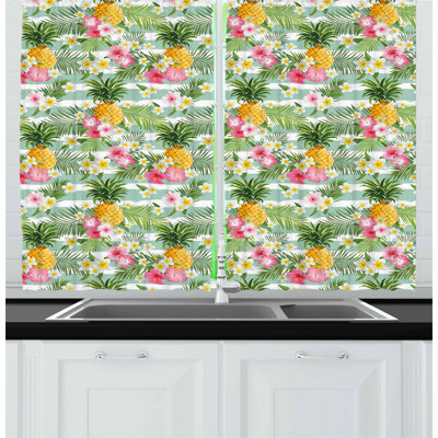 Striped Tailored Kitchen Curtain