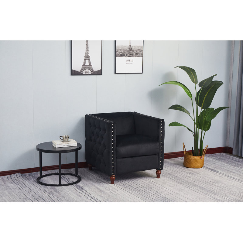 Memphis Velvet Armchair, Black Velvet
