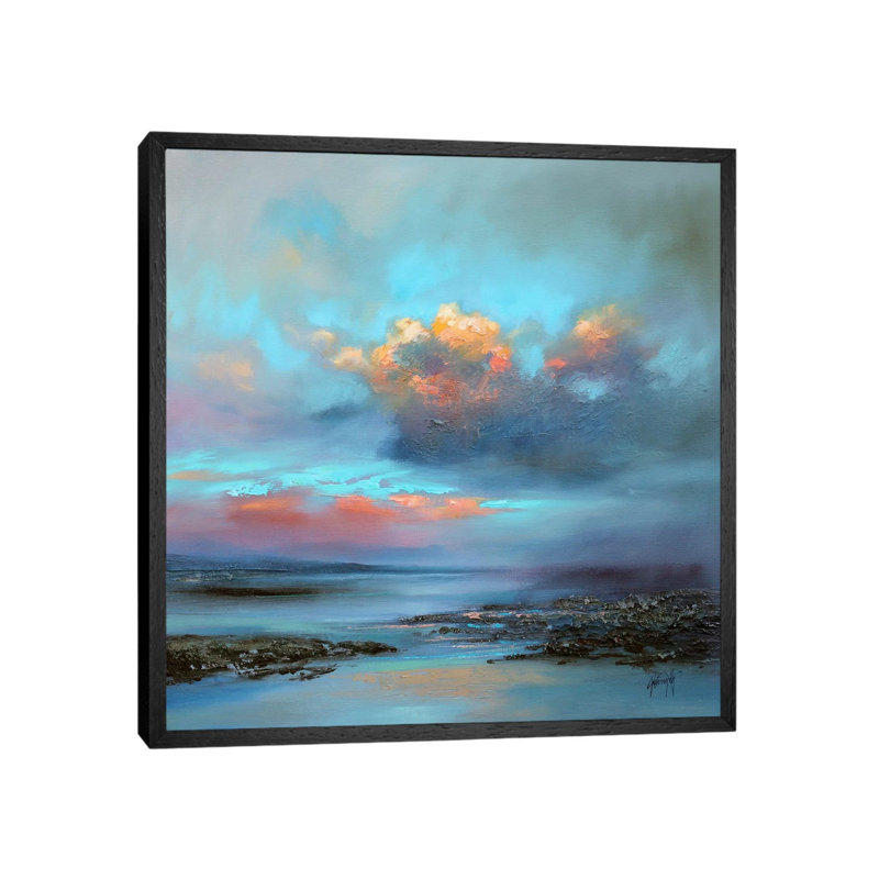 Hebridean Light I by Scott Naismith - Painting on Canvas, 45.72cm H x 45.72cm W x 3.81cm D, Black Floater Framed