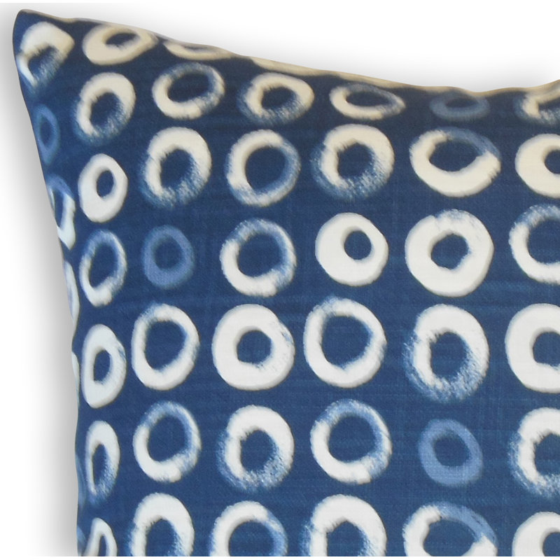 Coussin en coton Frona, Hauteur (18 po) x largeur (18 po), Denim