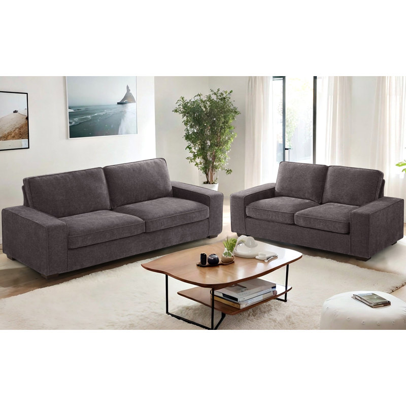 Jaylise 2 - Piece Living Room Set, Dark Gray Chenille