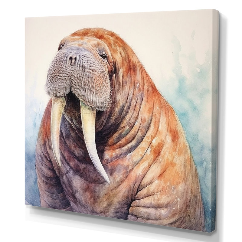 Morse sauvage - Reproduction d'art mural animaux, Toile tendue, H 30 po x l 30 po x P 1 po