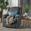 Fauteuil inclinable oscillant en tissu gris anthracite avec fauteuil inclinable manuel