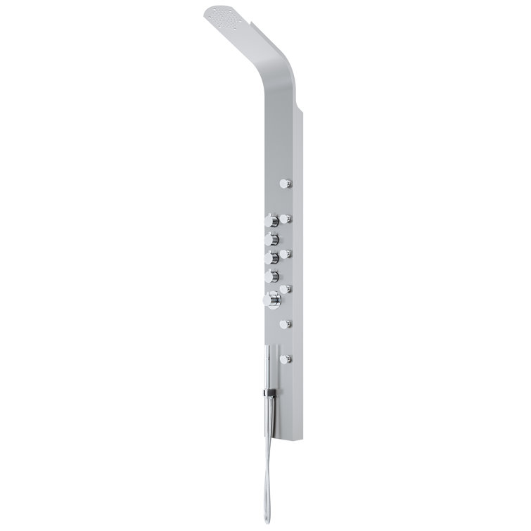 Brielle 68" H X 6" W 6-Jet Shower System with Hand Shower Wand and Rainfall Shower Head
