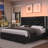 Sturminster Velvet Wingback Upholstered LED Light 2 Drawer Storage Bed-1877972655-1878212720