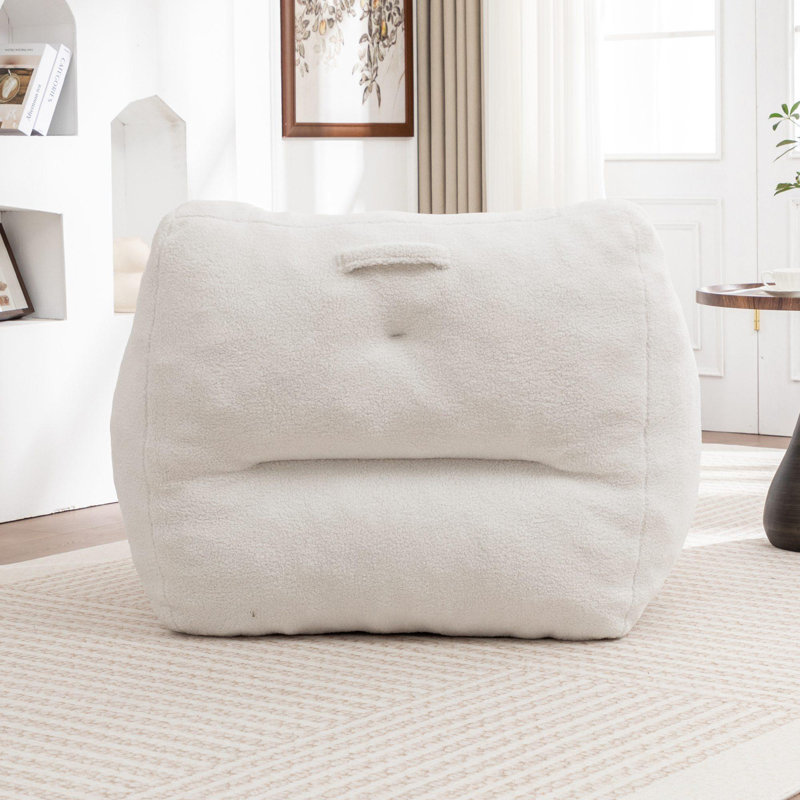Comfortable Bean Bag Chair, White Teddy