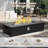 Rectangular Black Terrazzo Fireplace,56 inches