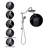 10 Inch Rain Shower Head Wall Mounted Dual Shower Head Combo 5 Mode Shower Head with Handheld-50184869