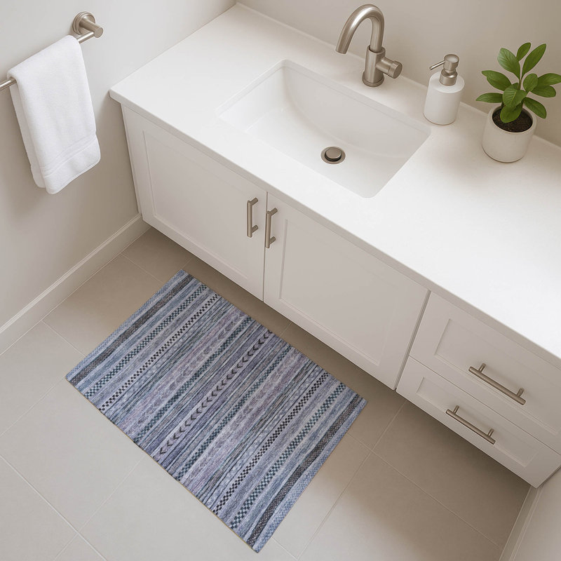 Premium Machine Washable Marasco AMF1625 Stripes Rug, Rectangle 1'8" x 2'6"