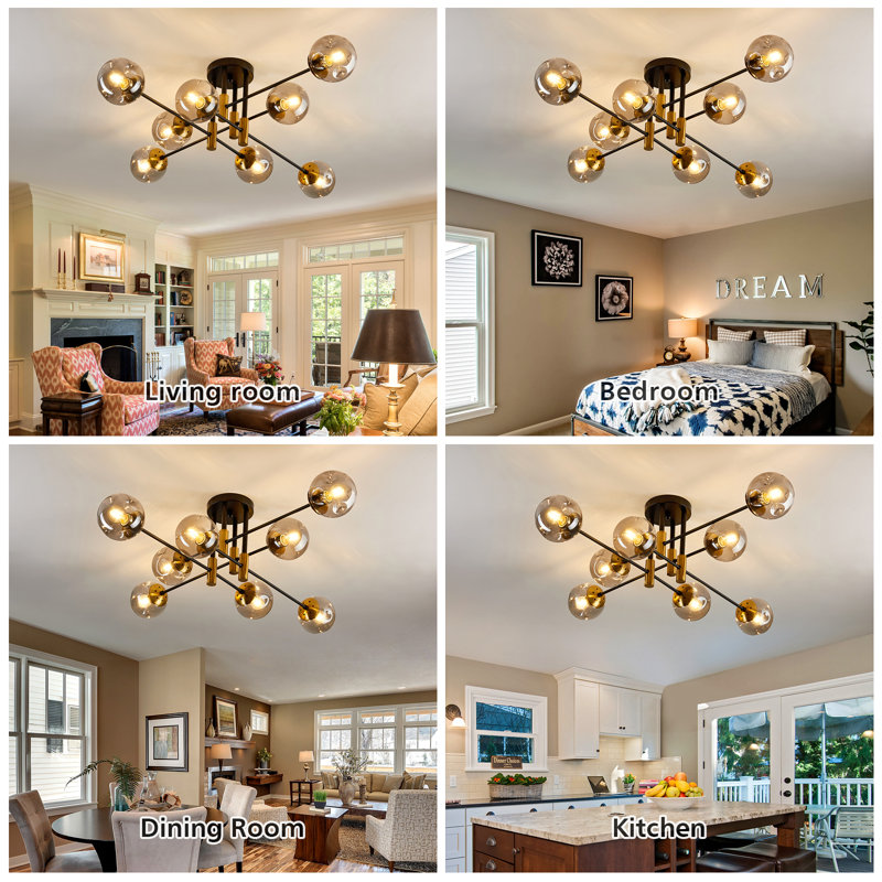 Maezie Glass Semi Flush Mount