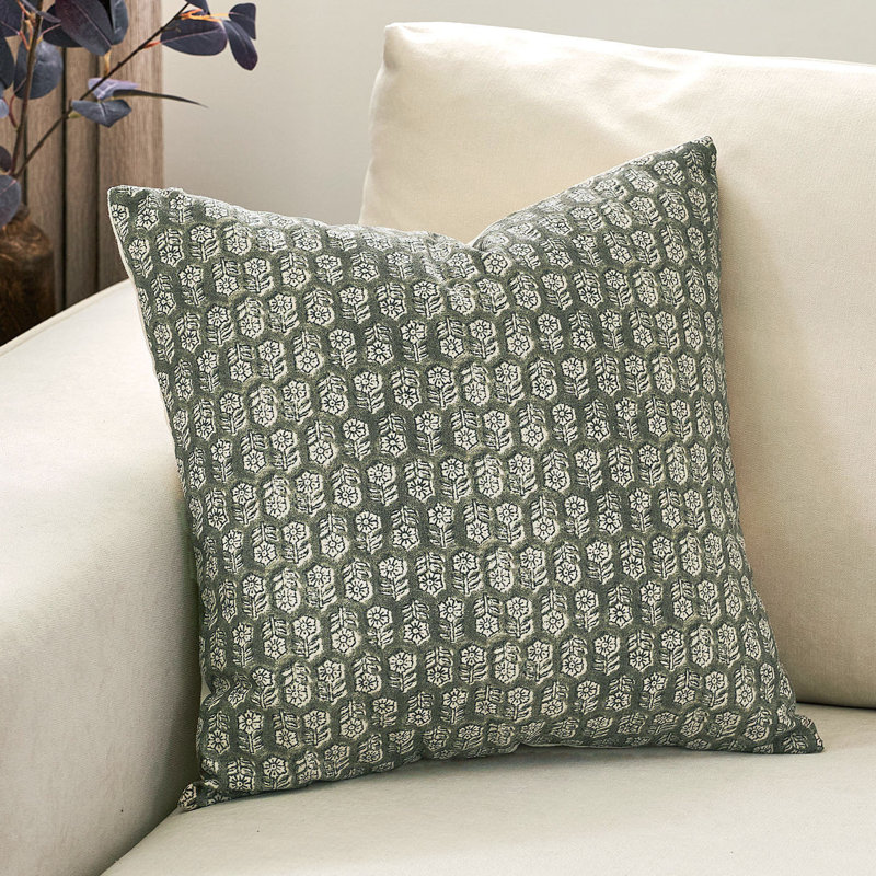 Housse de coussin Rapallo, Vert minéral, H 20 po x l 20 po