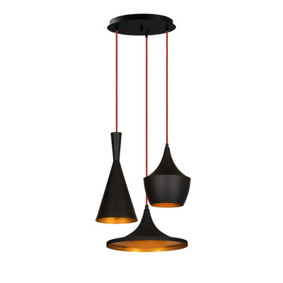 Geometrische Pendelleuchten-Set 3-flammig Linda