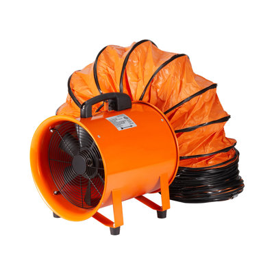 Ventilateur portatif, ventilateur cylindrique robuste de 12 pouces avec boyau de conduit de 33 pieds, souffleur d'évacuation robuste 5898W 3198CFM, souffleur utilitaire industriel pour aspirer la poussière, la fumée, la maison / le lieu de travail