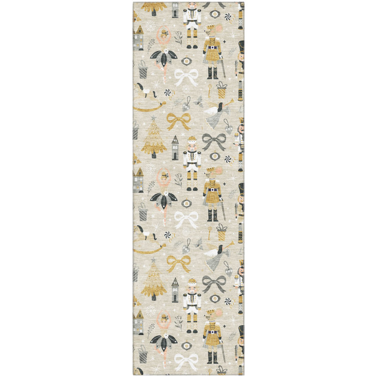 Premium Machine Washable Lingeswaran AMF1827 Fun Christmas Rug