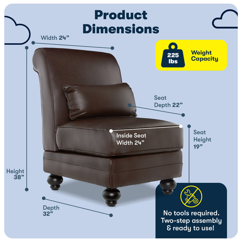 Serta Copenhagen Bonded Leather Slipper Chair