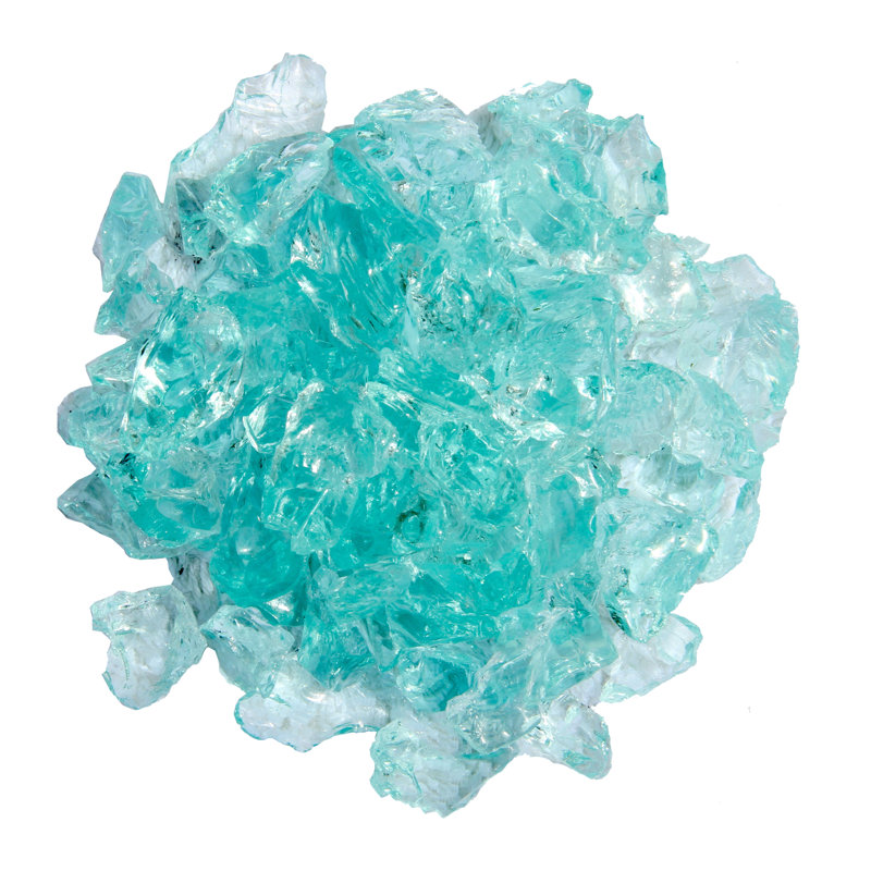 Aqua Recycled Glass Fire Pit Filler, 10 Pounds