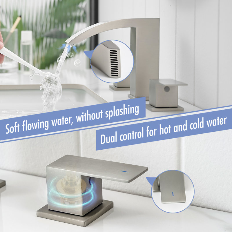Robinet de lavabo de salle de bain en acier inoxydable à débit d'eau efficace pour espaces de meuble-lavabo modernes