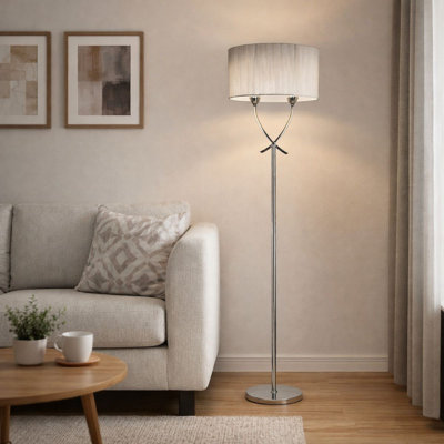 152cm Polished Metal Traditional Floor Lamp