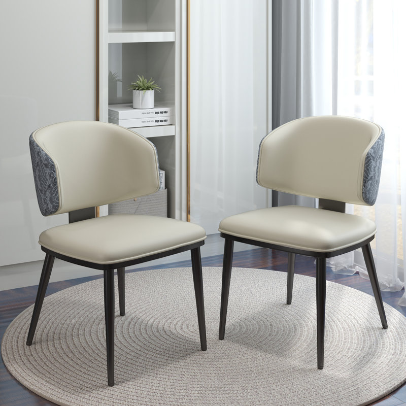 Chaise d'appoint moderne (ensemble de 2), Beige