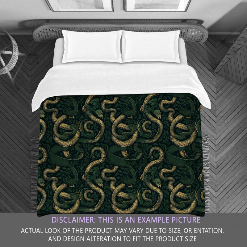 Snake Animal Green Bedding, Twin Comforter