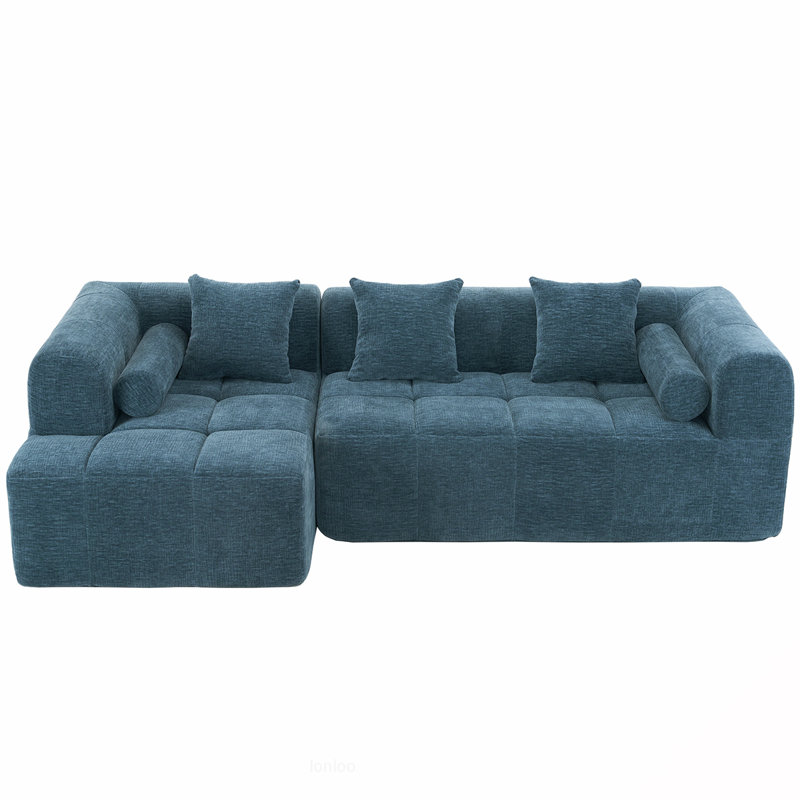 101.2" Sectional Sofa, Blue