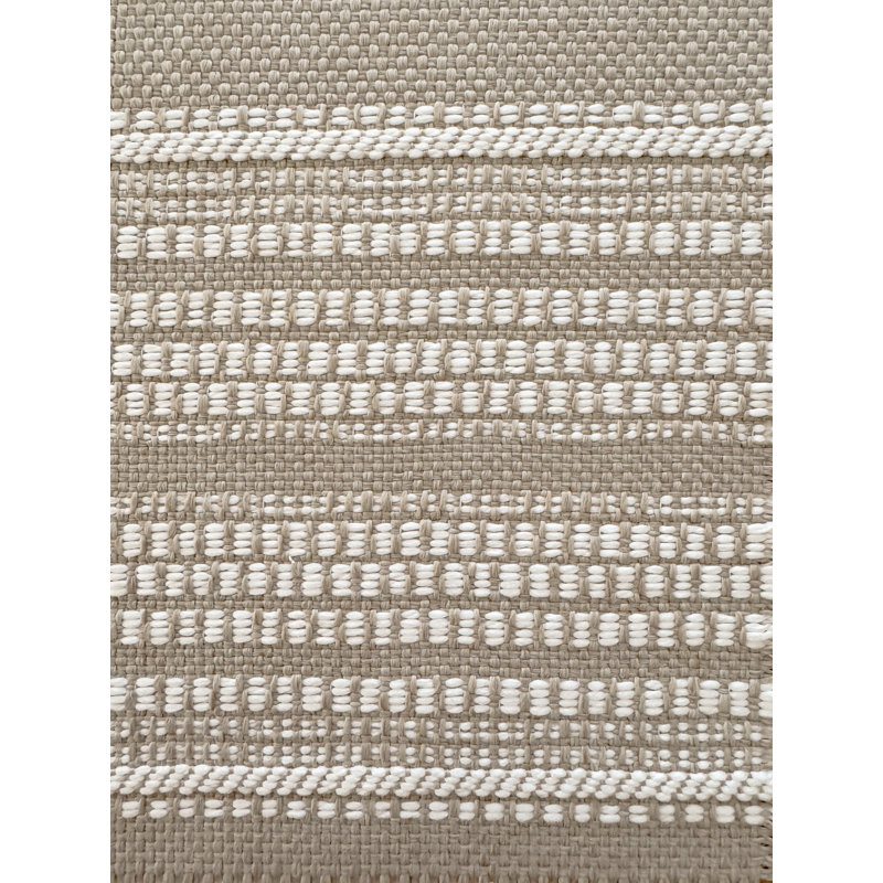 Rustic Beige Tulum Stripe Indoor Outdoor Table Runner 14x72