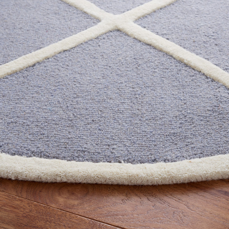 Deedgra Hand Tufted Wool Geometric Rug, Rectangle 3' x 5'