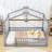 Aquille Wood House Bed with Fence and Roof-850759462-850759458