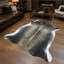 Tapis en peau de vache véritable gris 7 x 7 po - peau de vache véritable poils - cuir de vache gris poivre et sel