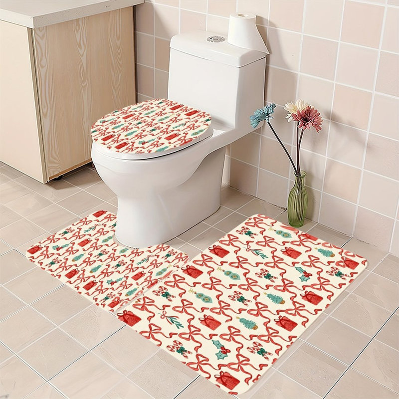 Ensemble de 3 tapis de salle de bain Christmas Bow