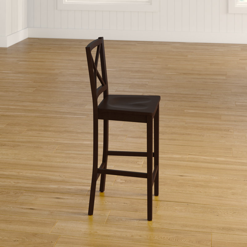 Aquila Counter Stool with Solid Wood Frame, Counter Stool (24" Seat Height), Natural Seat/ White Frame