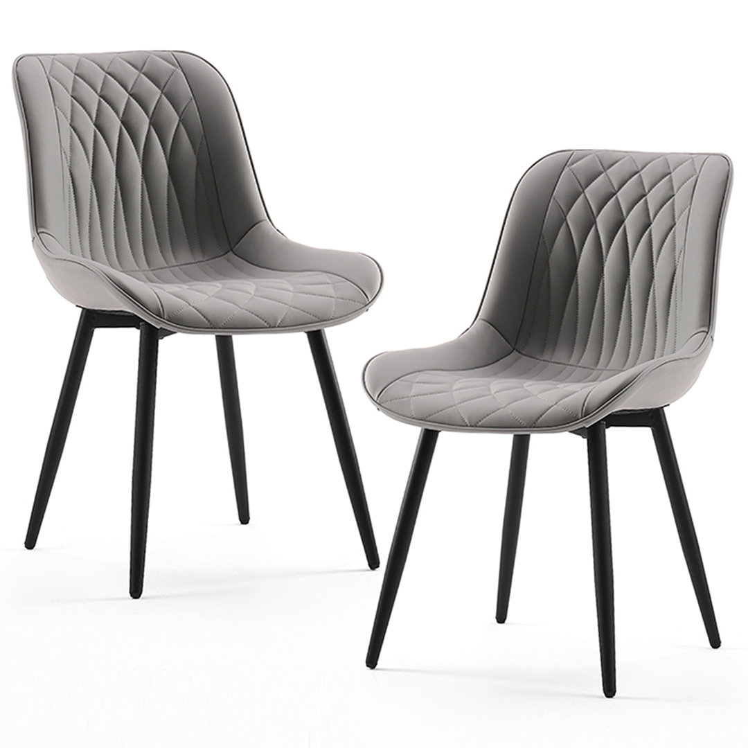 Modern Dining Chairs Faux Leather Upholstered Kitchen Chairs Side Chair With Metal Legs (Set of 2) George Oliver Upholstery 