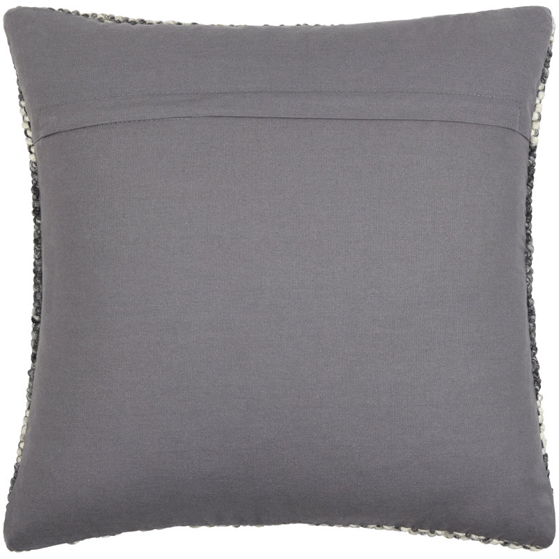 Gray and Beige Striped Wool Square Throw Pillow