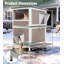 Maison pour chat isolée pour l'hiver, abri pour chat avec doublure isolante 100%
