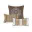 Ensemble de literie en jacquard luxueux, polyester brun doré, élégance pour la chambre à coucher