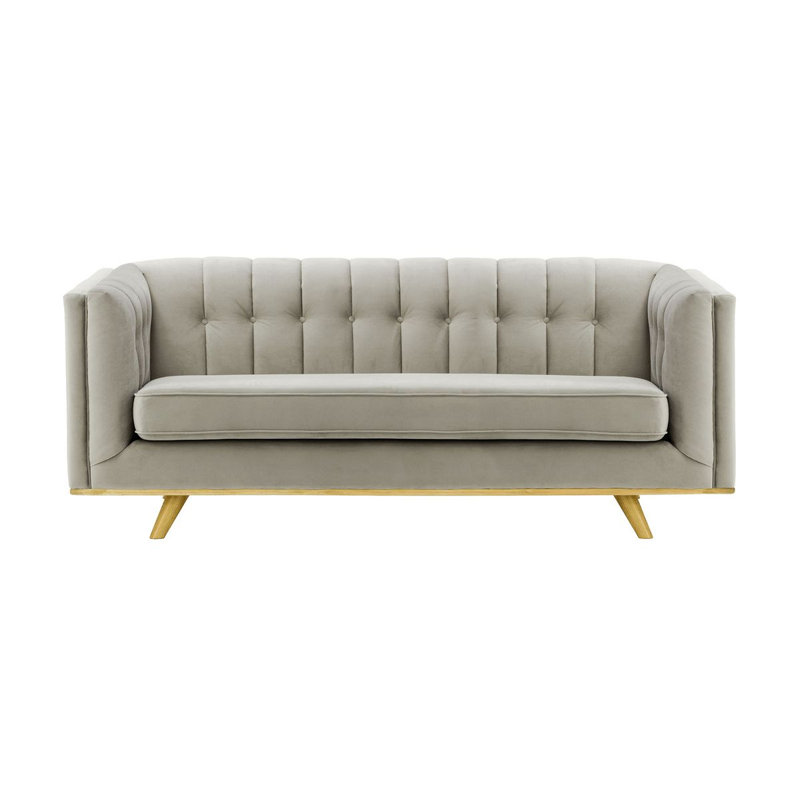 Badnath 3 Seater Velvet Sofa, Grey