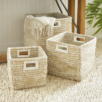 Y-Weave Medium Decorative Storage Basket White - Brightroom™