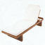 Chaise longue en bois d'acacia et en rotin PE - Dossier inclinable réglable avec coussin blanc
