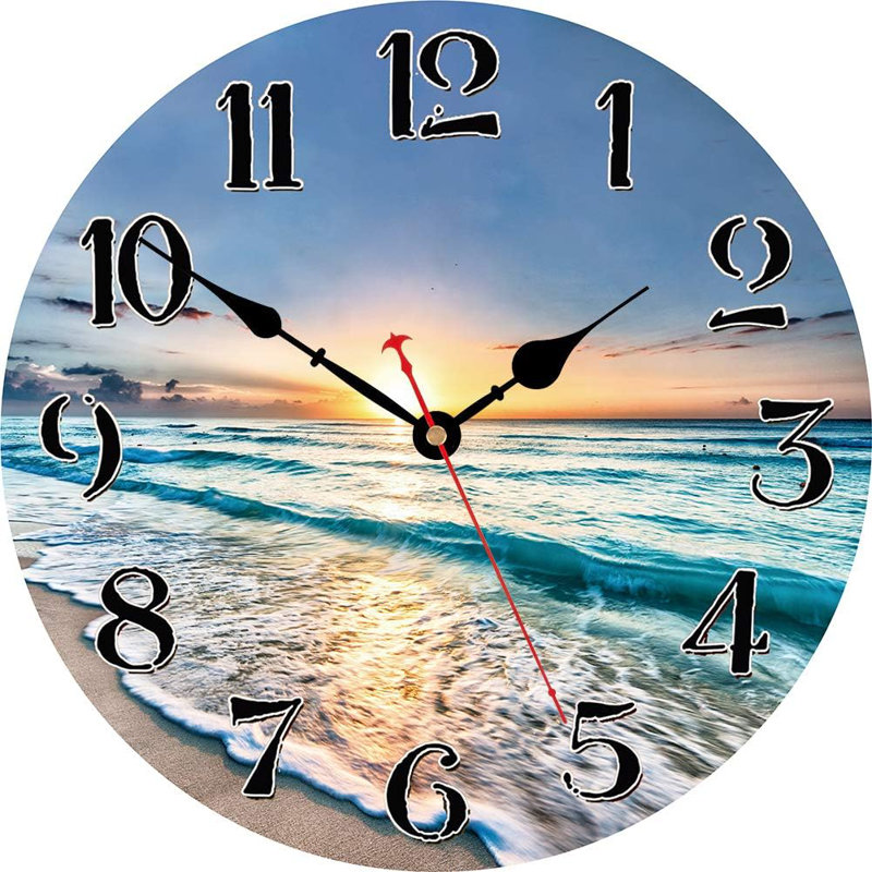 Horloge murale en bois manufacturé Bowerville